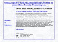 Urmas Rinne Turvallisuuskonsultointi Oy