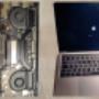 Macbook pro 13 akun vaihto ja konehuoneen puhdistus pölystä